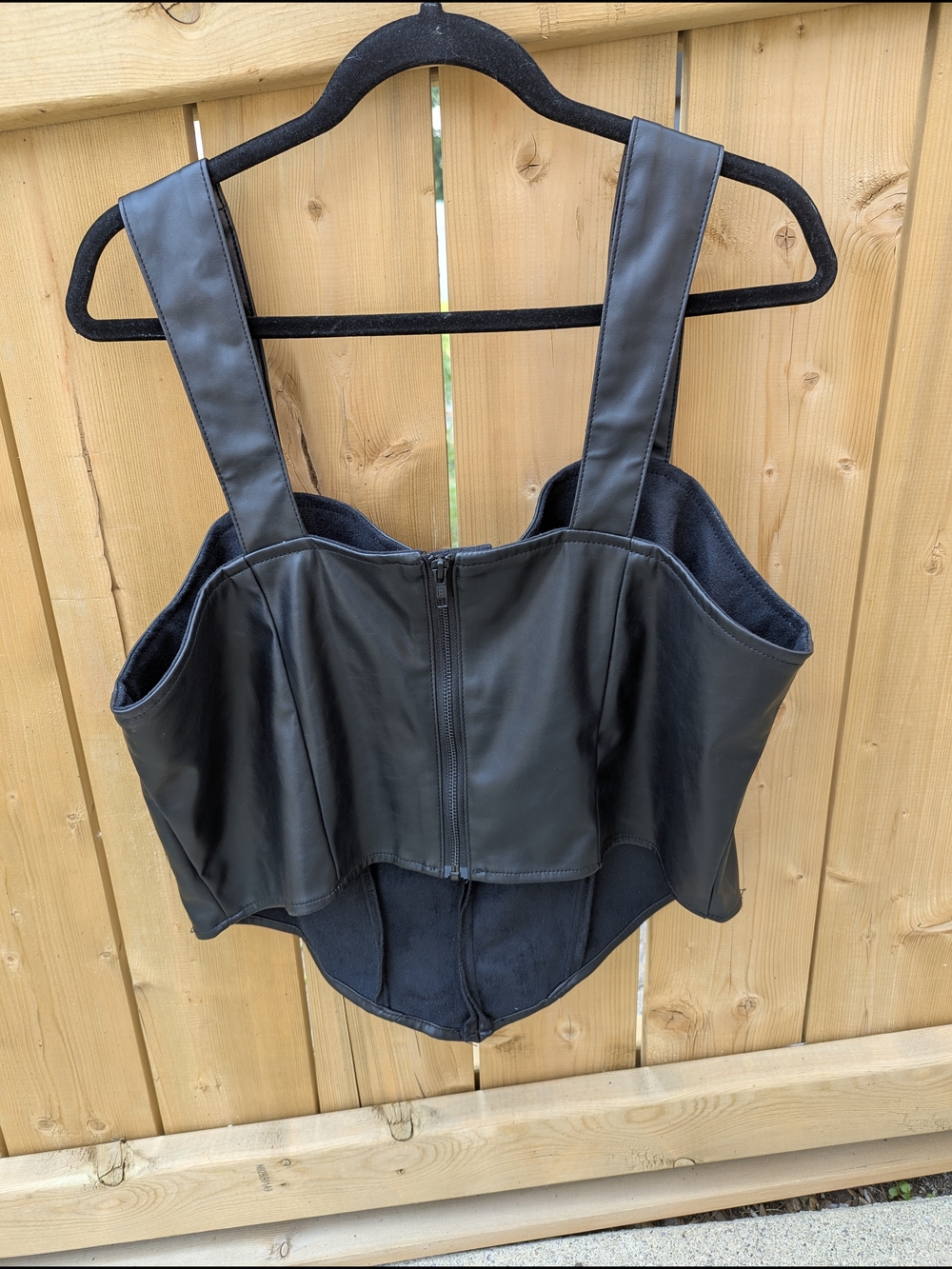 Torrid Black Faux Leather Corset Top Sz 2 Whimsigoth Vampy Bustier Camisole Plus - Picture 10 of 15